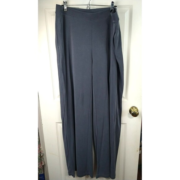 PureJill Woman XLT Pant Knit Wide Leg Pockets Elastic Waist Grey Casual Comfort - Picture 1 of 11